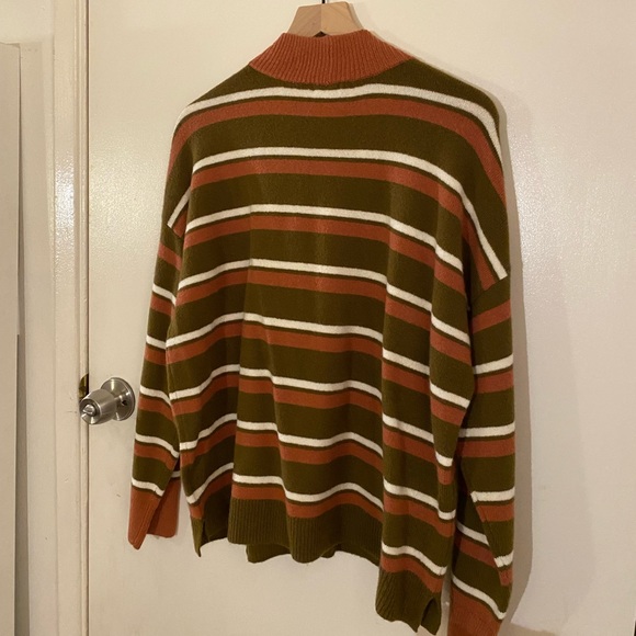 Redmond Mockneck Pocket Sweater in Stripe size XL - Picture 3 of 7
